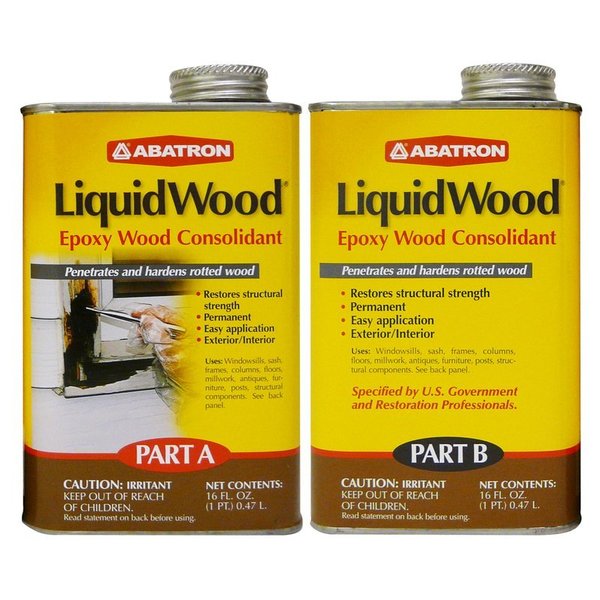 Abatron LiquidWood Solid Clear Epoxy Wood Consolidant Kit 2 pt LW2PKR